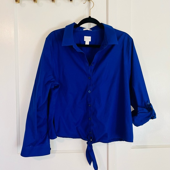 Chico’s royal blue blouse - Picture 1 of 8
